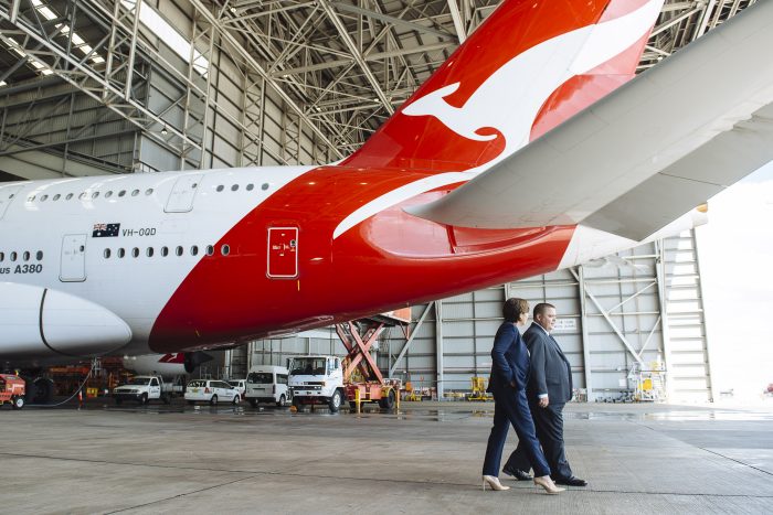 Vodafone Director of Sales Ben McIntosh (left) and Qantas Loyalty CEO Lesley Grant celebrate new partnership2